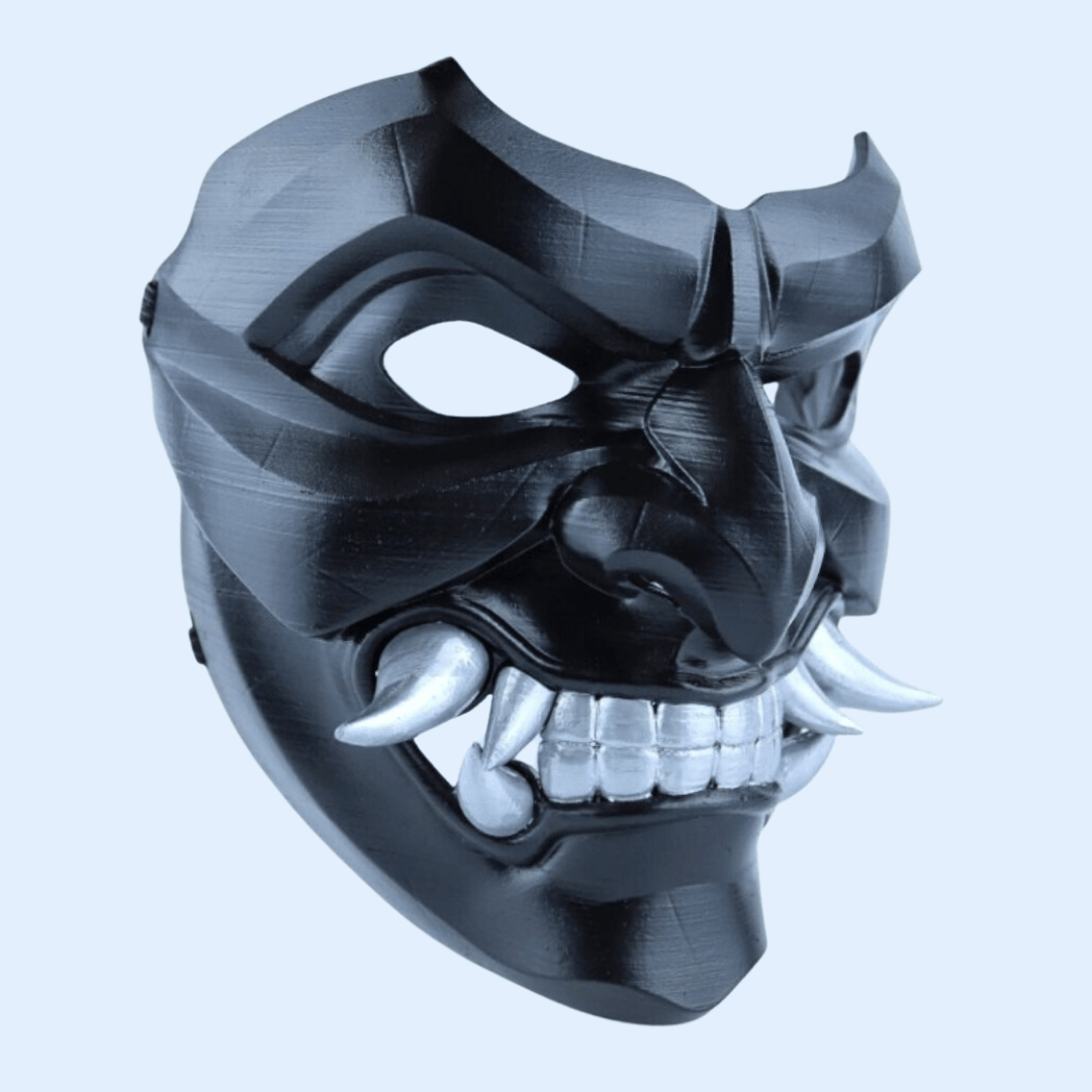 Space Armory Kabuto Mask With Fangs Black