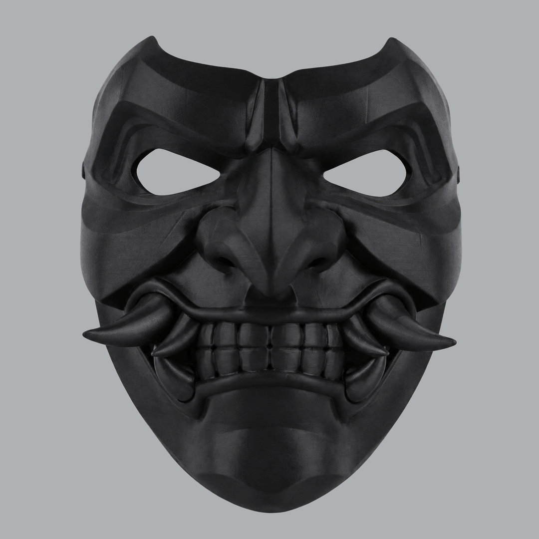 Space Armory Kabuto Mask With Fangs - Black Masks