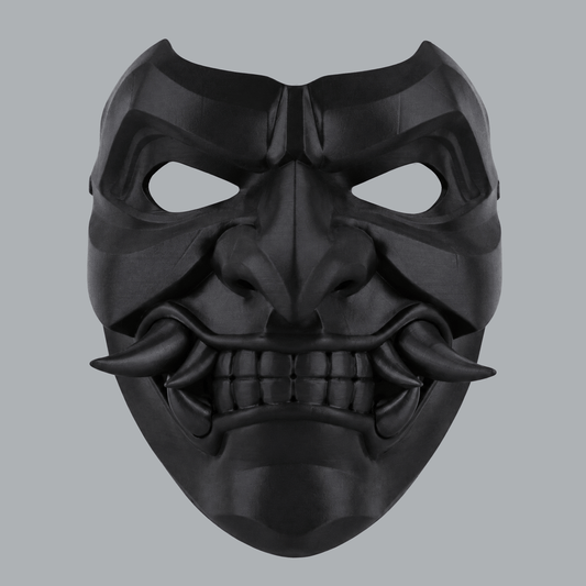Space Armory Kabuto Mask With Fangs - Black Masks