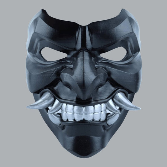 Space Armory Kabuto Mask With Fangs - Black Masks