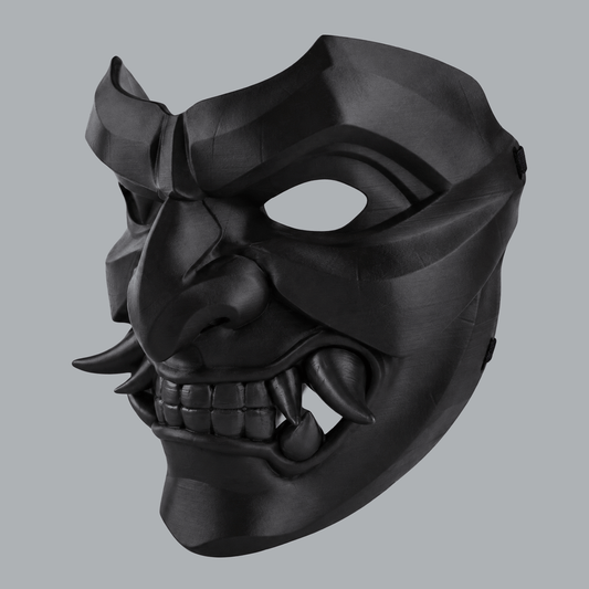 Space Armory Kabuto Mask With Fangs - Black Masks