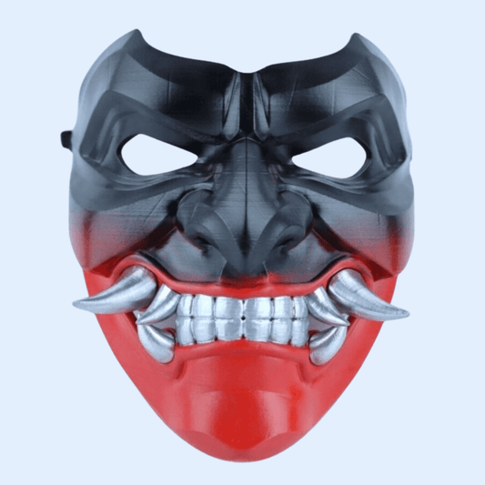 Space Armory Kabuto Mask With Fangs Black/Red