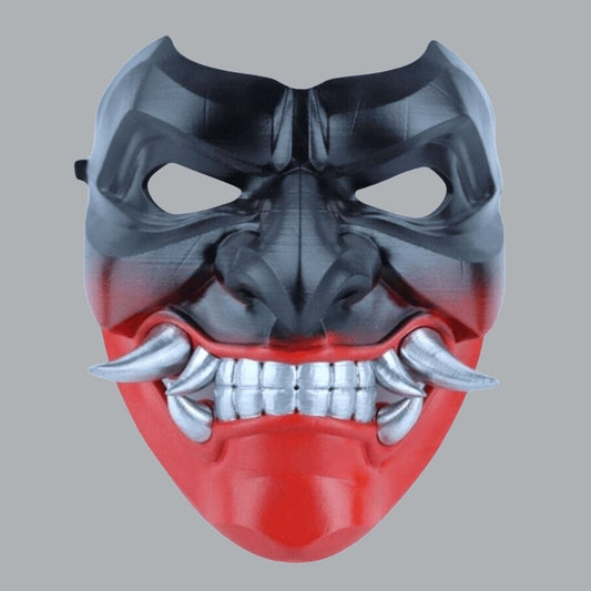 Space Armory Kabuto Mask With Fangs - Black/Red Masks