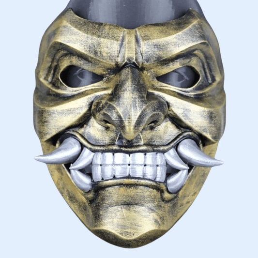 Space Armory Kabuto Mask With Fangs Bronze
