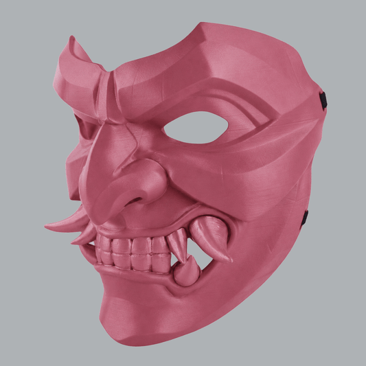 Space Armory Kabuto Mask With Fangs - Dusty Pink Masks