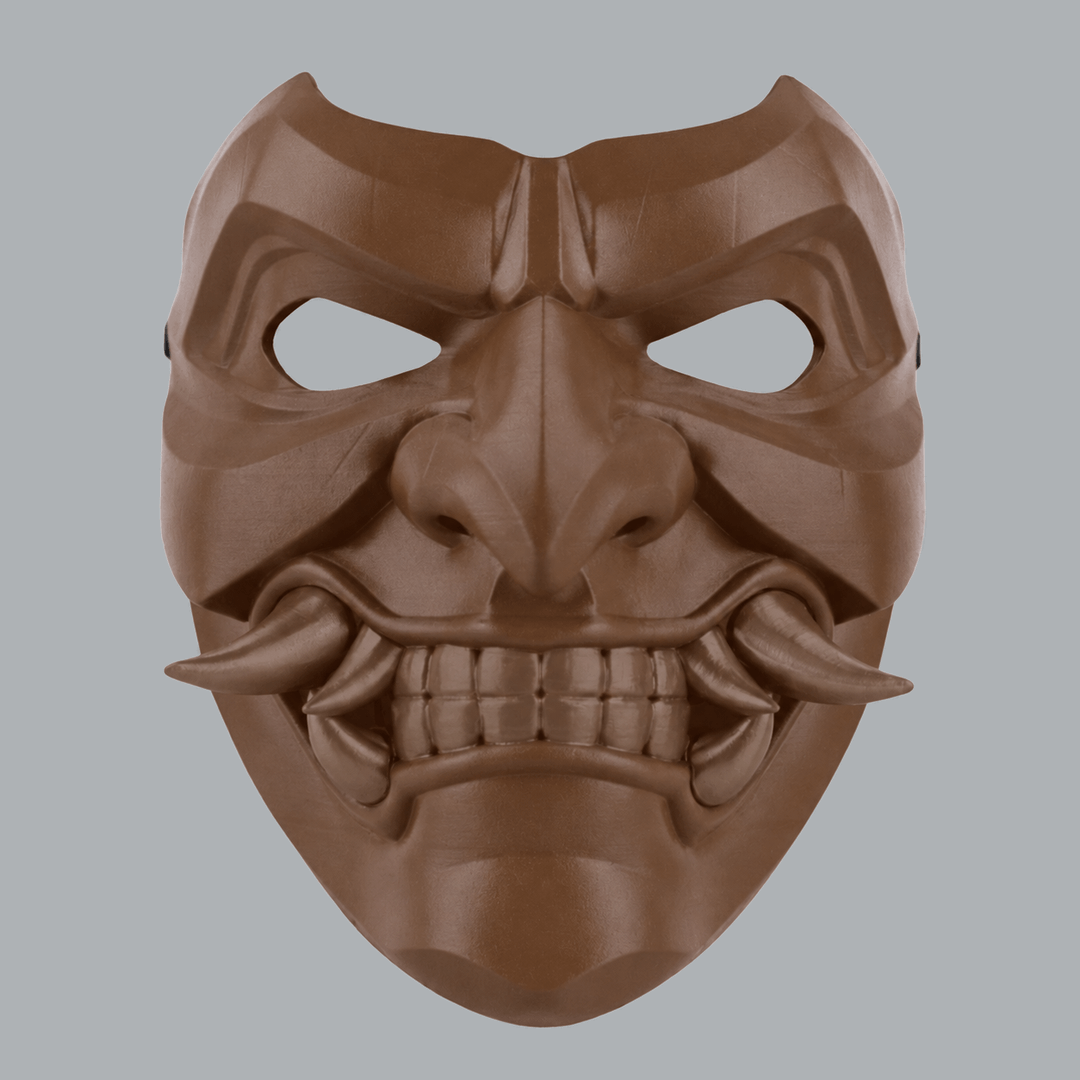 Space Armory Kabuto Mask With Fangs - Palish Brown Masks