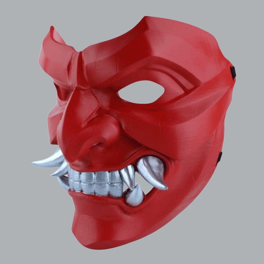 Space Armory Kabuto Mask With Fangs - Red Masks
