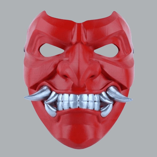 Space Armory Kabuto Mask With Fangs - Red Masks