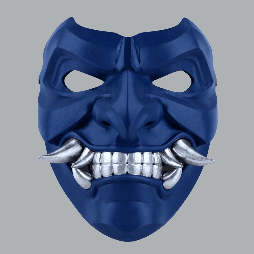 Space Armory Kabuto Mask With Fangs - Ultramarine Masks