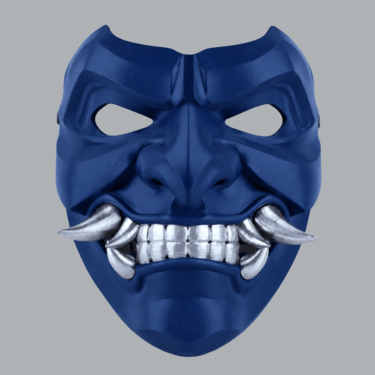 Space Armory Kabuto Mask With Fangs - Ultramarine Masks