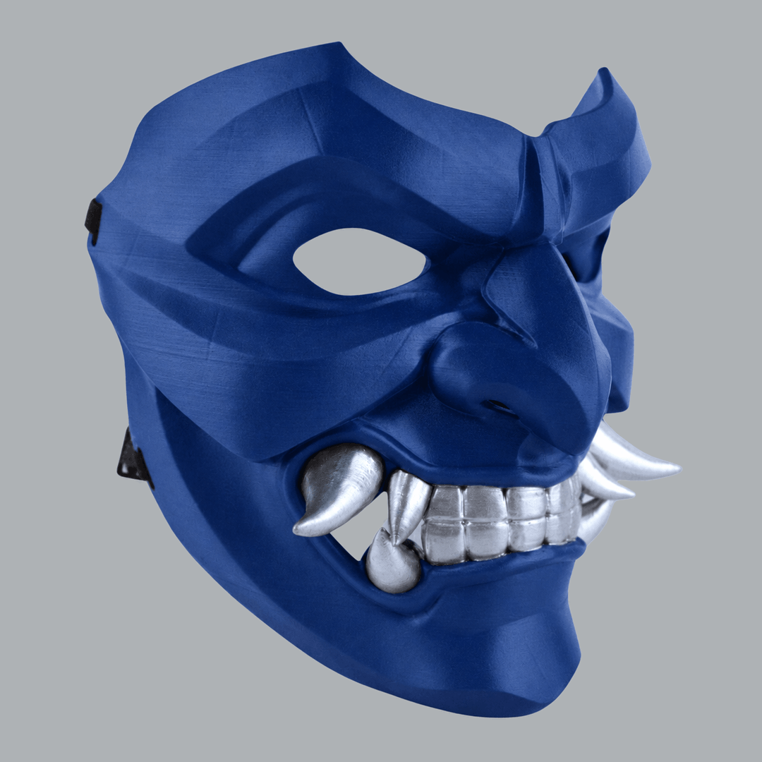 Space Armory Kabuto Mask With Fangs - Ultramarine Masks