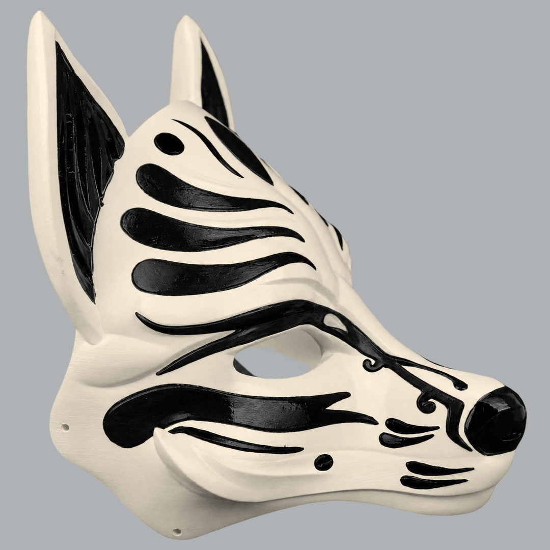 Space Armory Kitsune Fox Mask - Cream / Black Masks