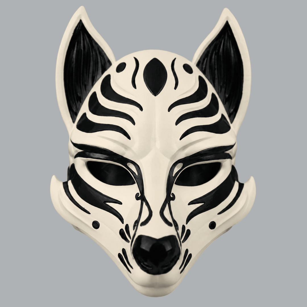 Space Armory Kitsune Fox Mask - Cream / Black Masks