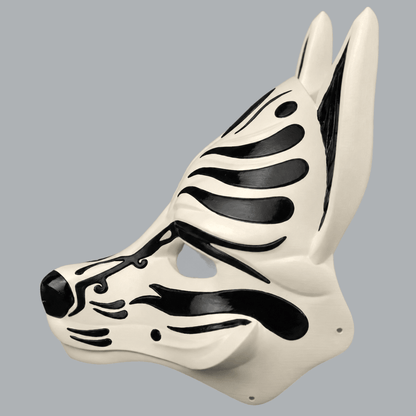 Space Armory Kitsune Fox Mask - Cream / Black Masks