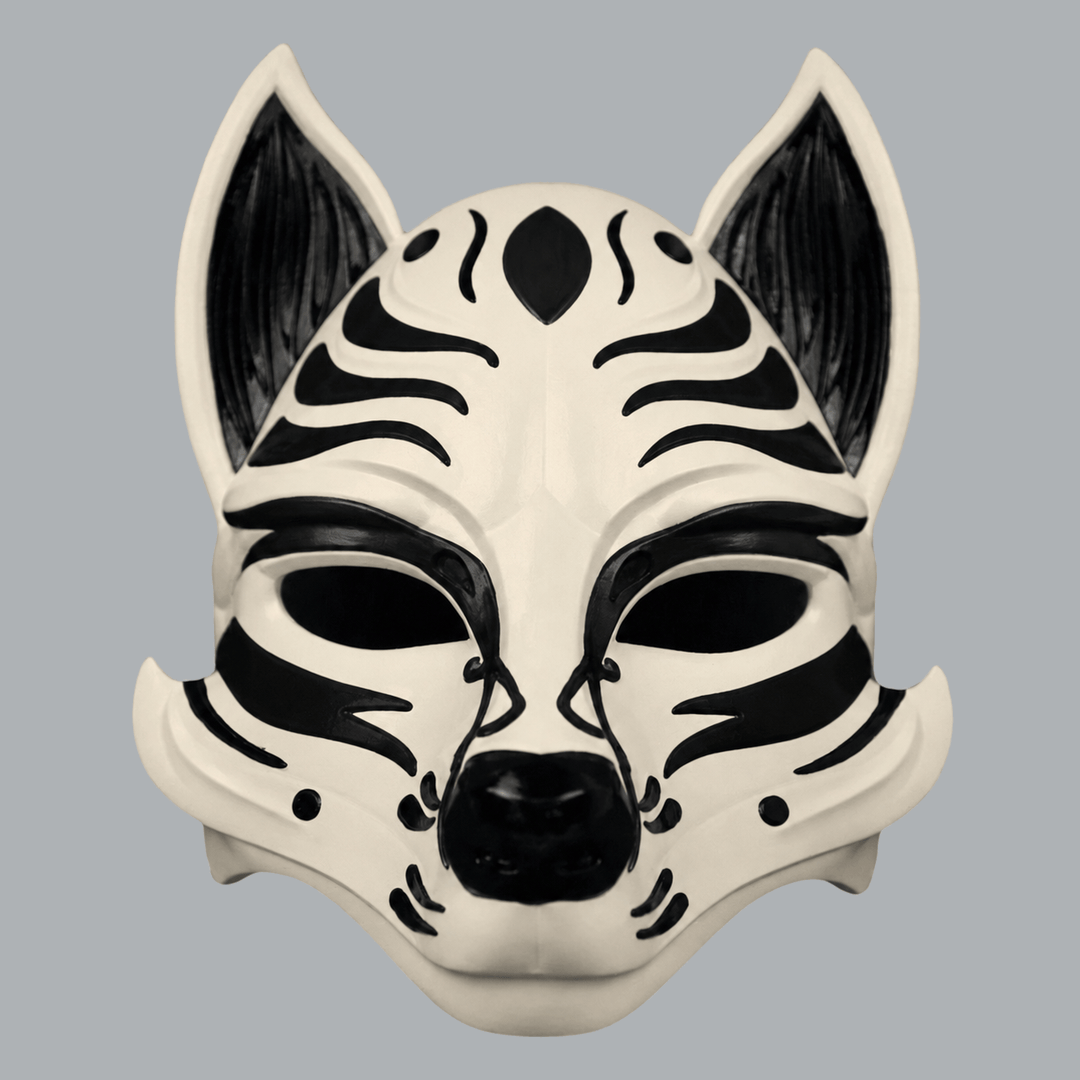 Space Armory Kitsune Fox Mask - Cream / Black Masks