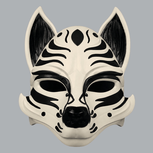 Space Armory Kitsune Fox Mask - Cream / Black Masks