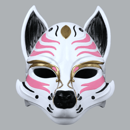 Space Armory Kitsune Fox Mask - White / Pink Masks
