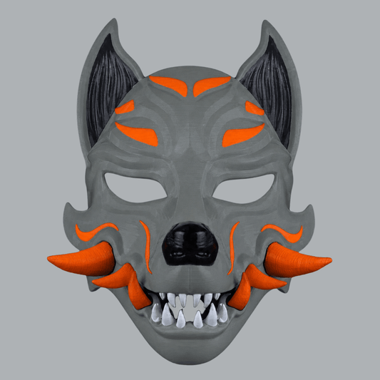 Space Armory Kitsune Fox Mask With Fangs - Shark / Halloween Masks