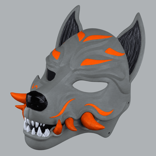 Space Armory Kitsune Fox Mask With Fangs - Shark / Halloween Masks