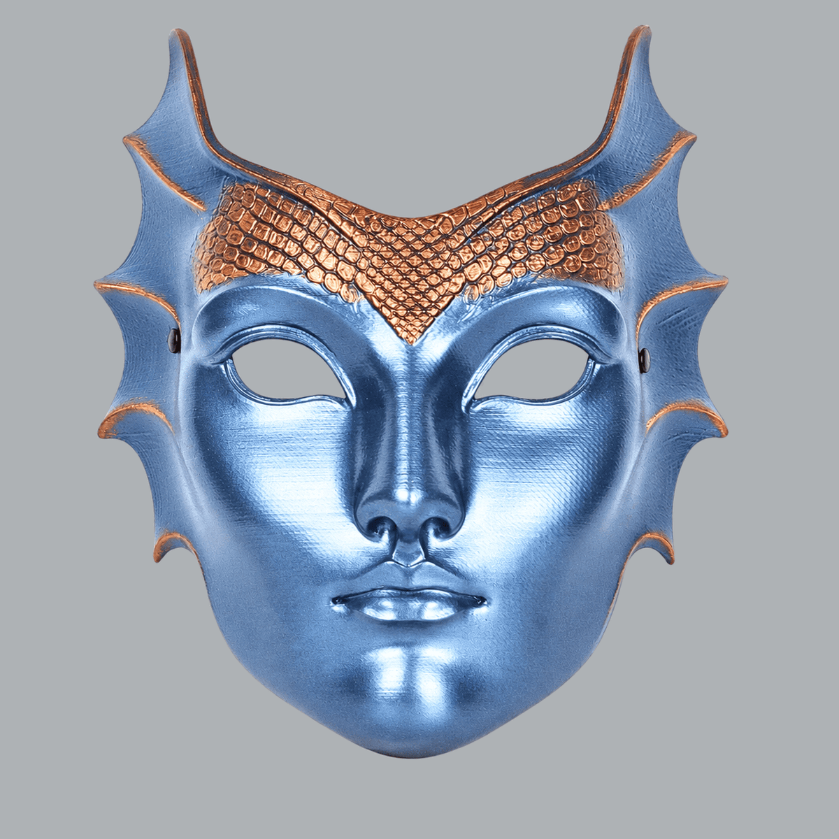 Space Armory Mermaid Mask - Metallic Ice Blue/Copper Masks