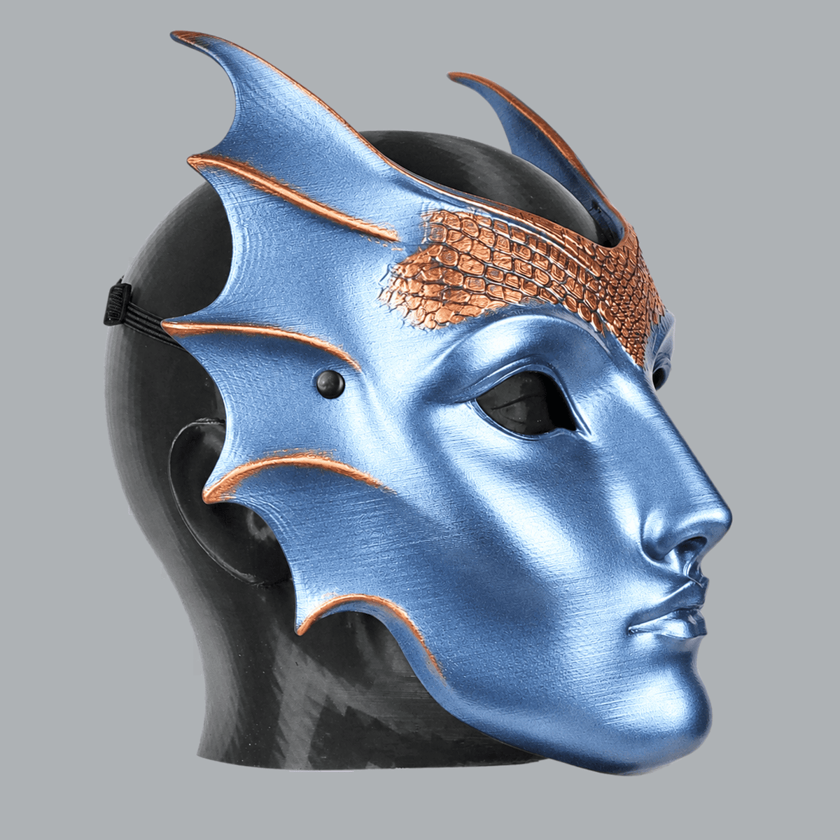 Space Armory Mermaid Mask - Metallic Ice Blue/Copper Masks