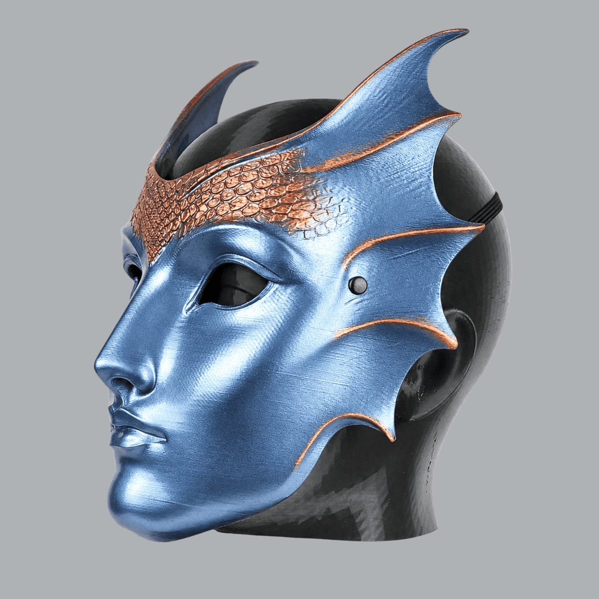 Space Armory Mermaid Mask - Metallic Ice Blue/Copper Masks