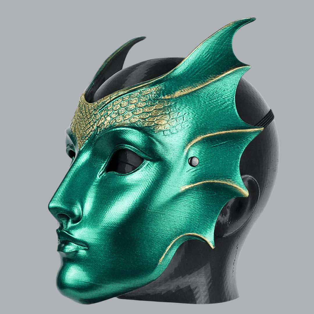Space Armory Mermaid Mask - Metallic Jade/Gold Masks