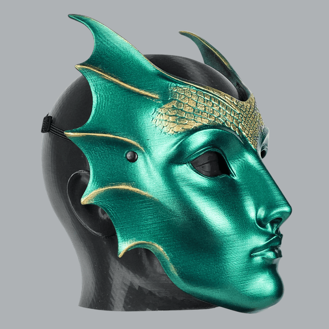 Space Armory Mermaid Mask - Metallic Jade/Gold Masks