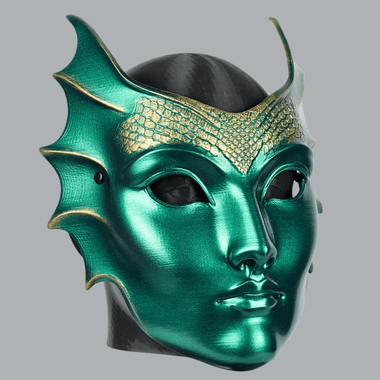 Space Armory Mermaid Mask - Metallic Jade/Gold Masks