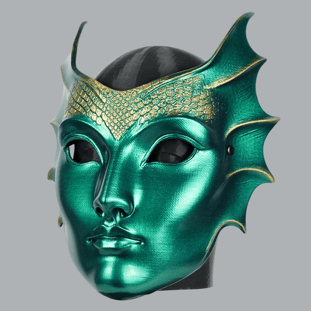 Space Armory Mermaid Mask - Metallic Jade/Gold Masks