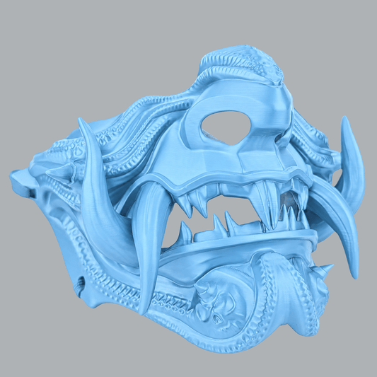 Space Armory Samurai Oni Demon Mask - Baby Blue Masks