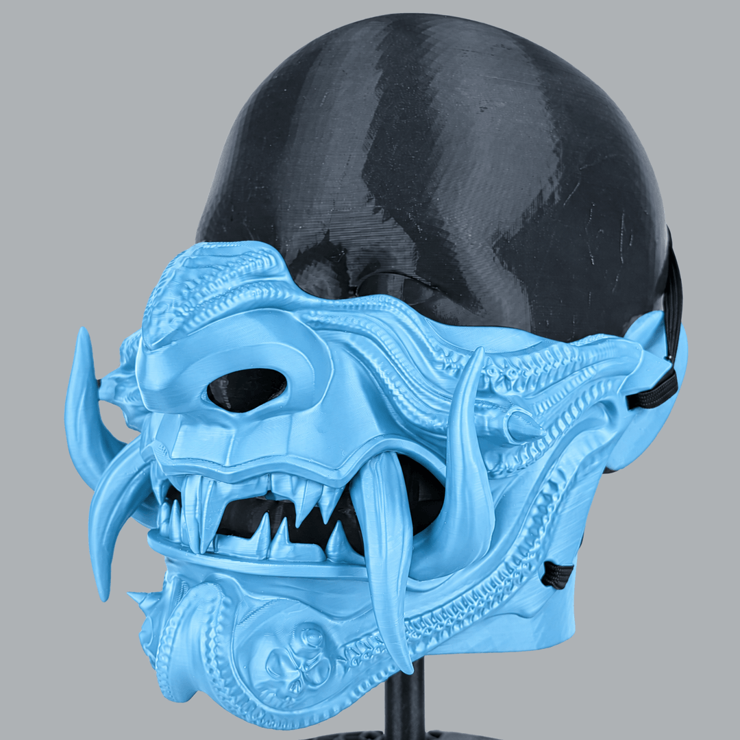 Space Armory Samurai Oni Demon Mask - Baby Blue Masks