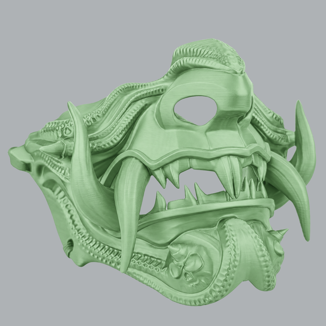 Space Armory Samurai Oni Demon Mask - E2e Green Masks