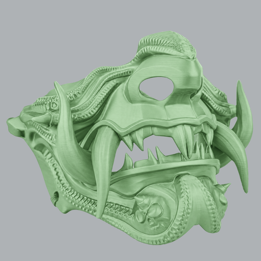 Space Armory Samurai Oni Demon Mask - E2e Green Masks