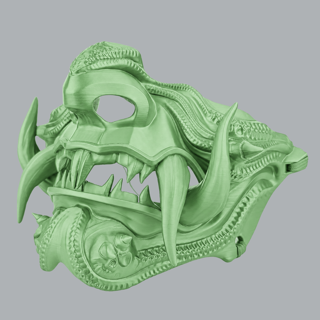 Space Armory Samurai Oni Demon Mask - E2e Green Masks