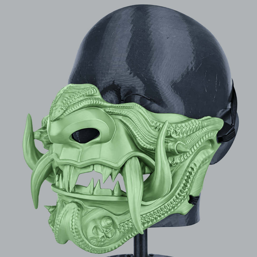 Space Armory Samurai Oni Demon Mask - E2e Green Masks