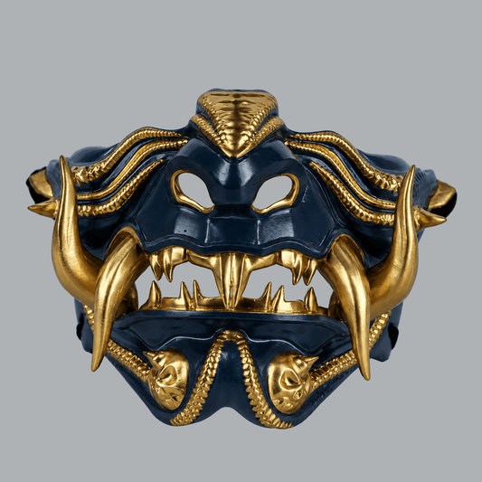 Space Armory Samurai Oni Demon Mask - Navy / Gold Masks