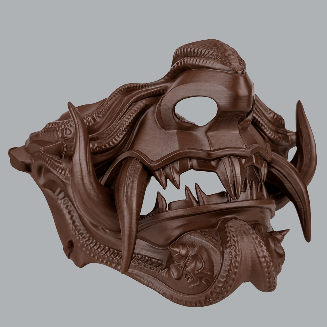Space Armory Samurai Oni Demon Mask - Shock Brown Masks