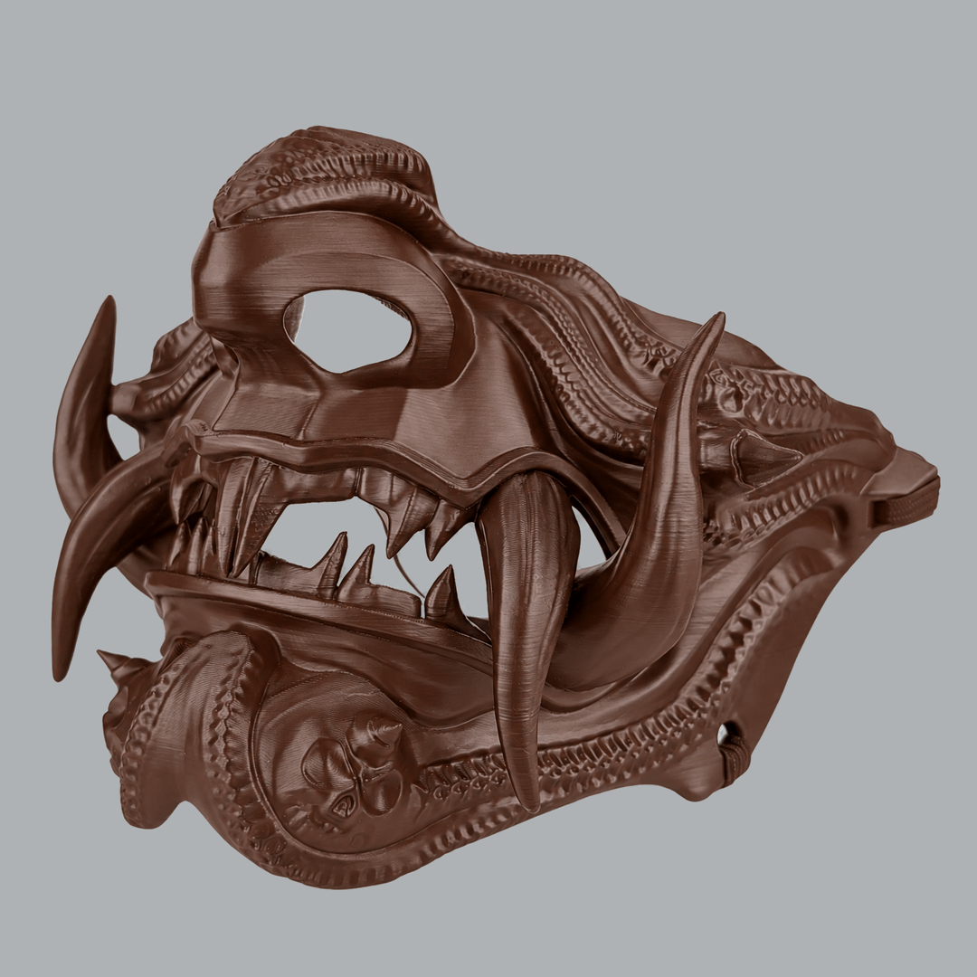 Space Armory Samurai Oni Demon Mask - Shock Brown Masks