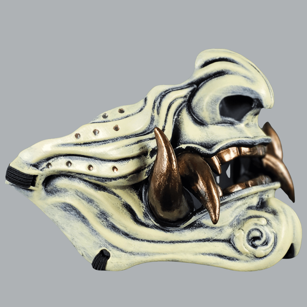 Space Armory Samurai Oni Mask - Bone/Bronze Masks