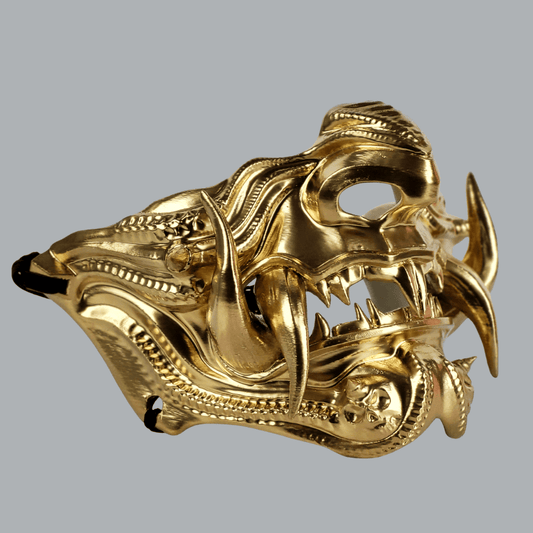 Space Armory Samurai Oni Mask - Full Gold Masks