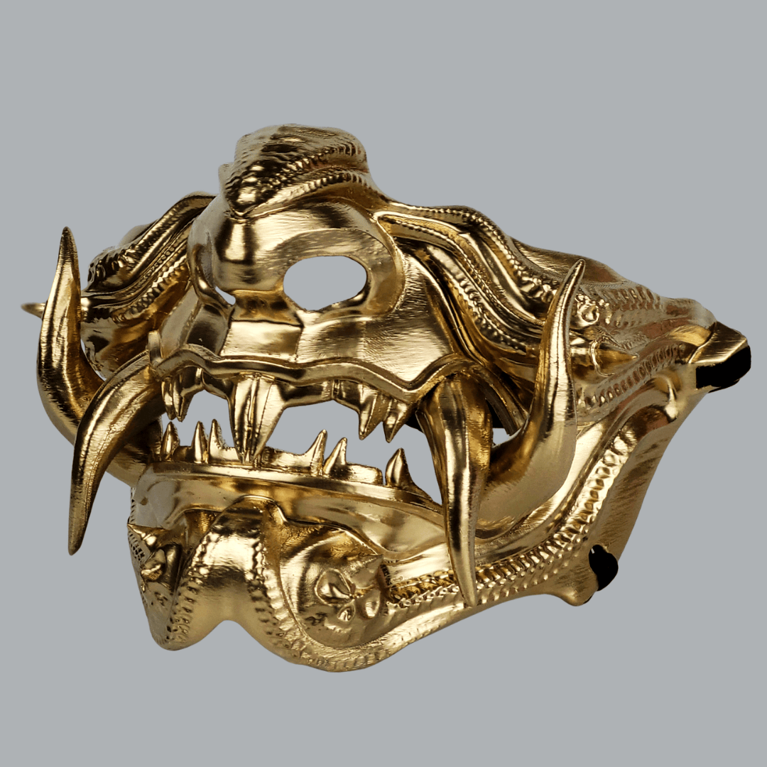 Space Armory Samurai Oni Mask - Full Gold Masks