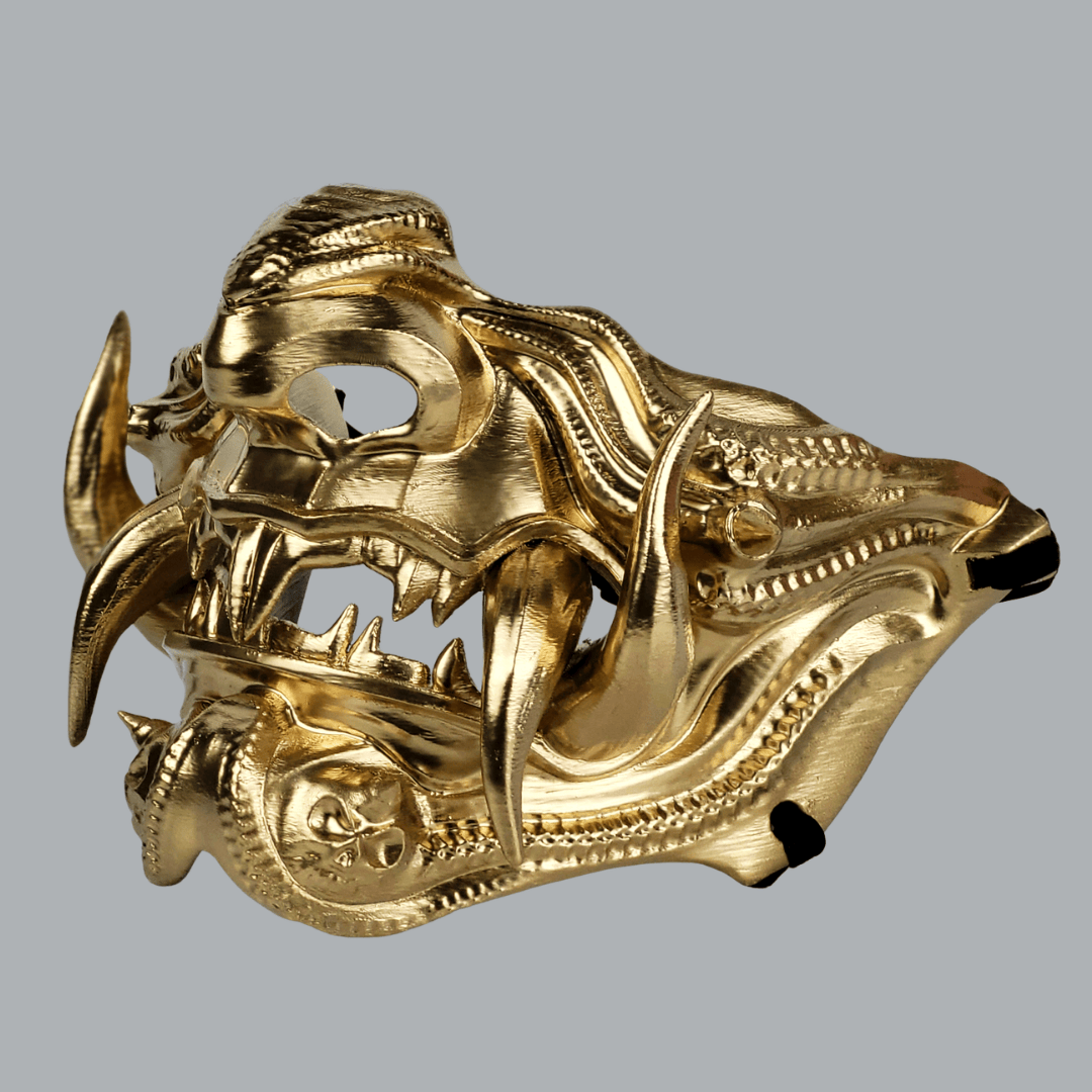 Space Armory Samurai Oni Mask - Full Gold Masks