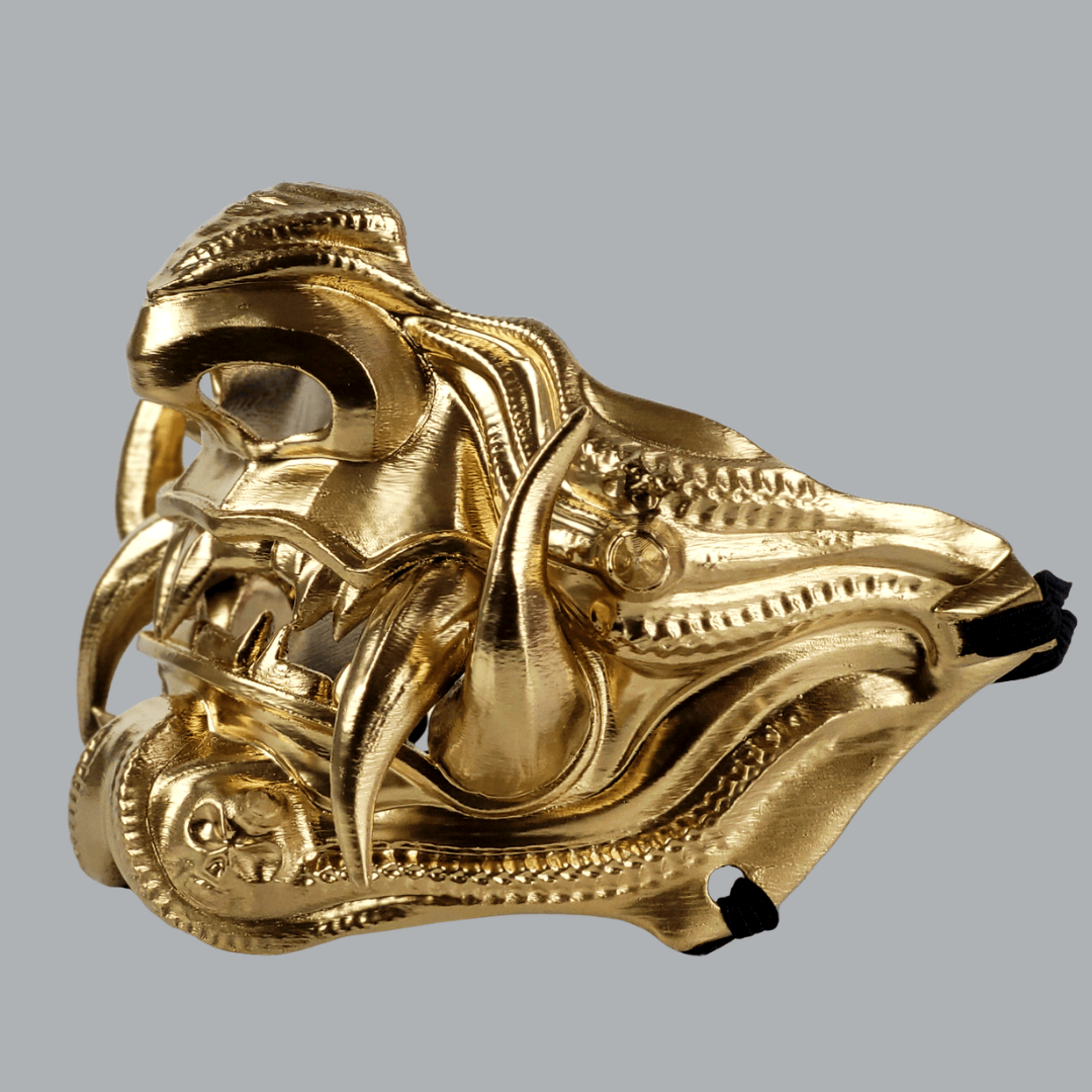 Space Armory Samurai Oni Mask - Full Gold Masks