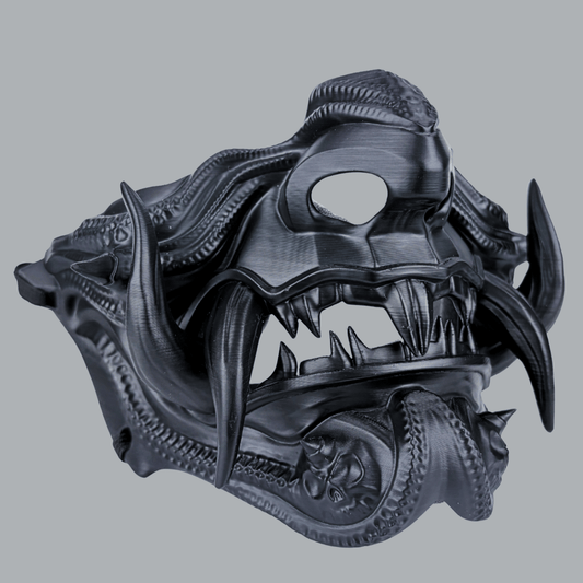 Space Armory Samurai Oni Mask - Full Matte Black Masks