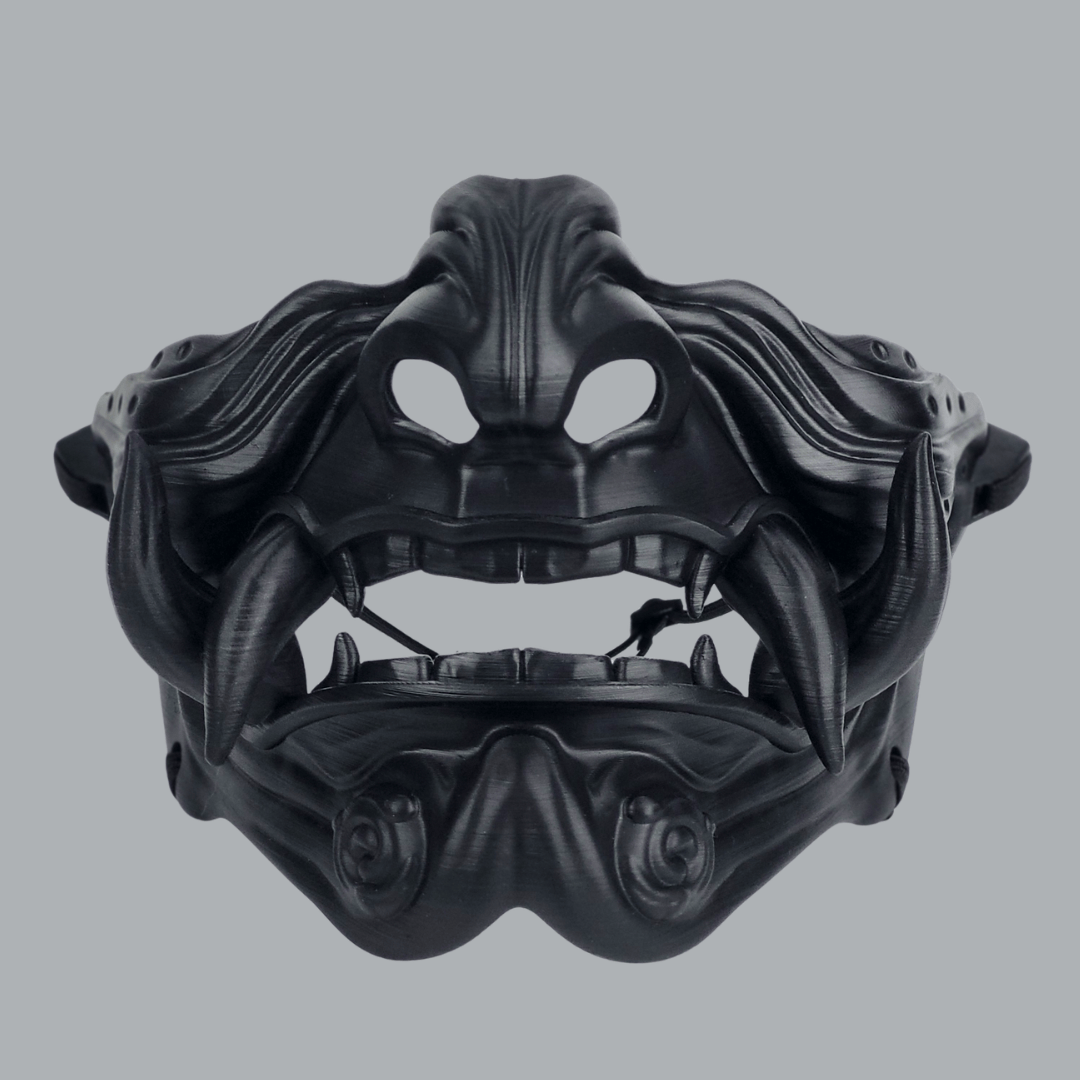 Space Armory Samurai Oni Mask - Full Matte Black Masks