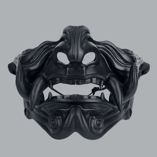 Space Armory Samurai Oni Mask - Full Matte Black Masks