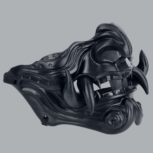 Space Armory Samurai Oni Mask - Full Matte Black Masks
