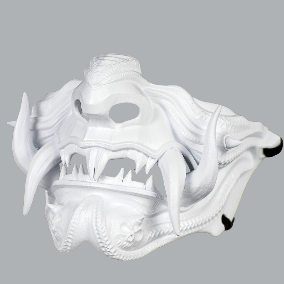 Space Armory Samurai Oni Mask - Full Matte White Masks
