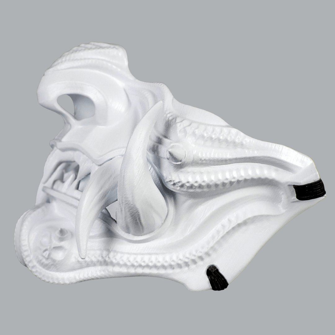 Space Armory Samurai Oni Mask - Full Matte White Masks